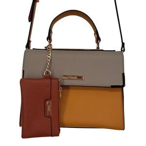 Dune London Faux‎ Leather Handle Bag With Zip Pouch Wallet Brown